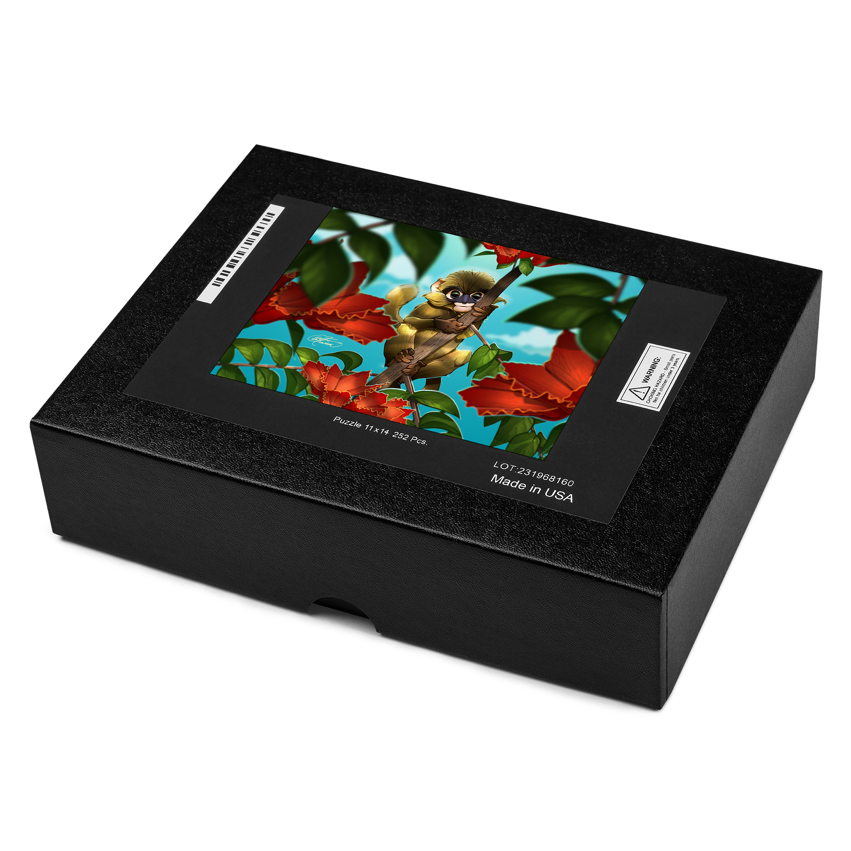 African Blue Monkey & Tulip Tree Puzzle. Jigsaw Puzzle. Puzzles for Children and Adults. 252 Piece Puzzle.