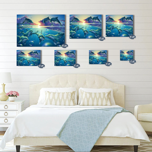 Dolphins Poster, Dolphin Art, Dolphins Print, Giclée Unframed, Sunset, Ocean, Under the Sea, Wall Art, Home Decor