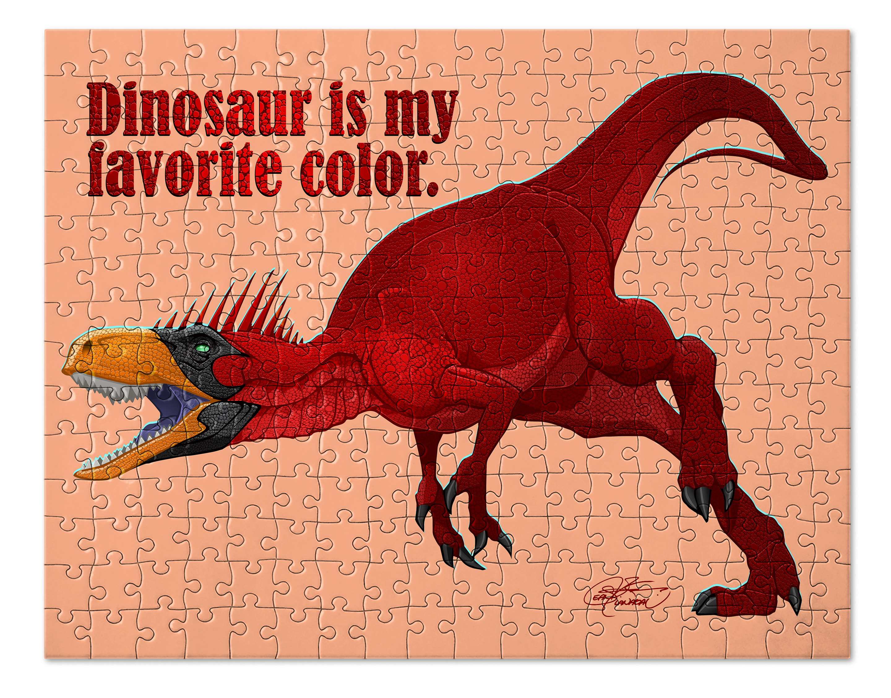 Herrerasaurus Dinosaur Puzzle. Jigsaw Puzzle. Puzzles for Children and Adults. 252 Piece Puzzle.