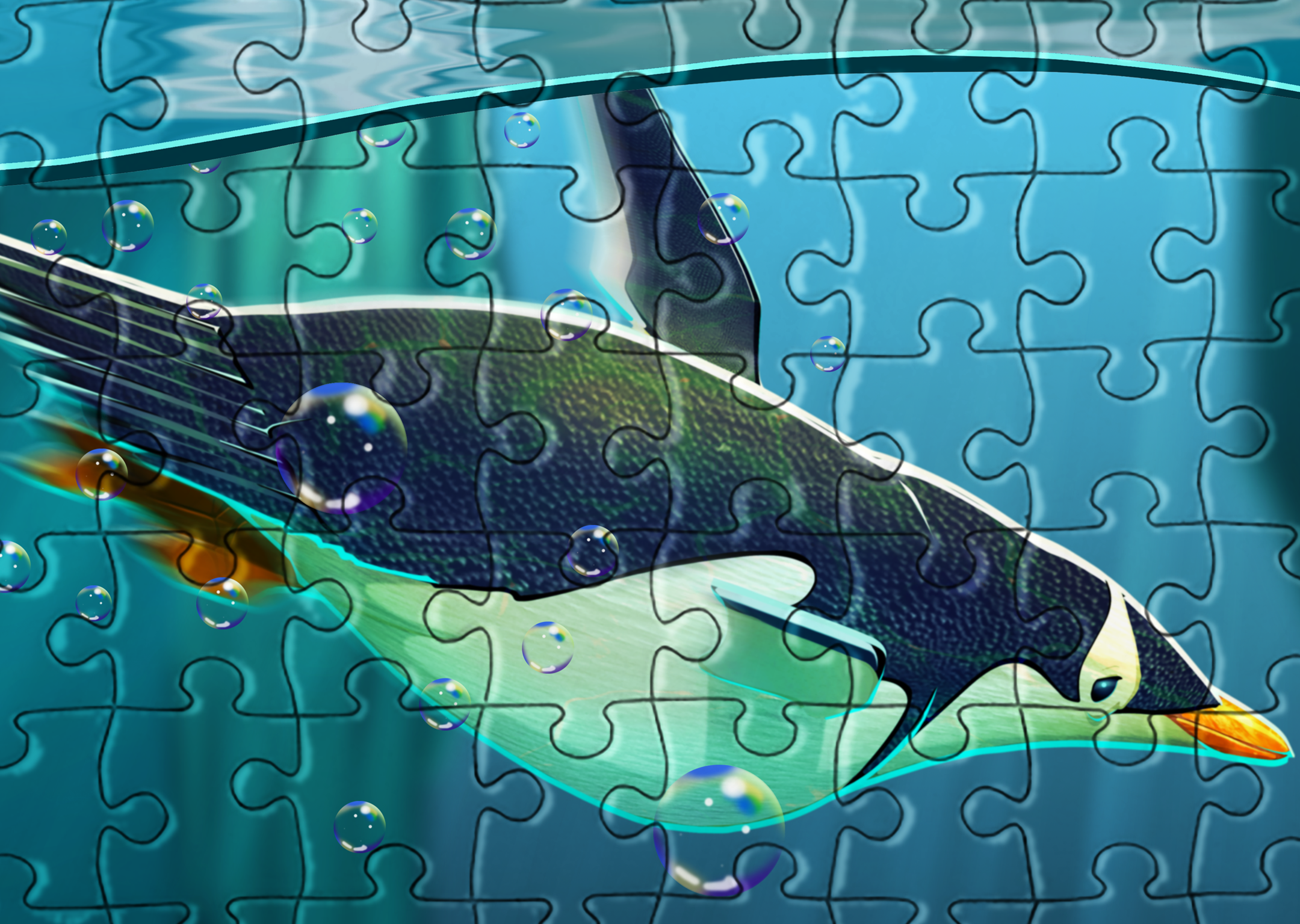 Antarctic Penguins and Icebergs Puzzle. Jigsaw Puzzle. Antarctica. South Pole. Puzzles for Children and Adults. 252 Piece Puzzle.