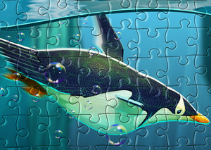 Antarctic Penguins and Icebergs Puzzle. Jigsaw Puzzle. Antarctica. South Pole. Puzzles for Children and Adults. 252 Piece Puzzle.