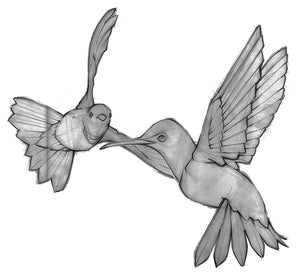 Hummingbirds and Delphiniums Puzzle. Birds. Jigsaw Puzzle. Puzzles for Children and Adults. 252 Piece Puzzle.