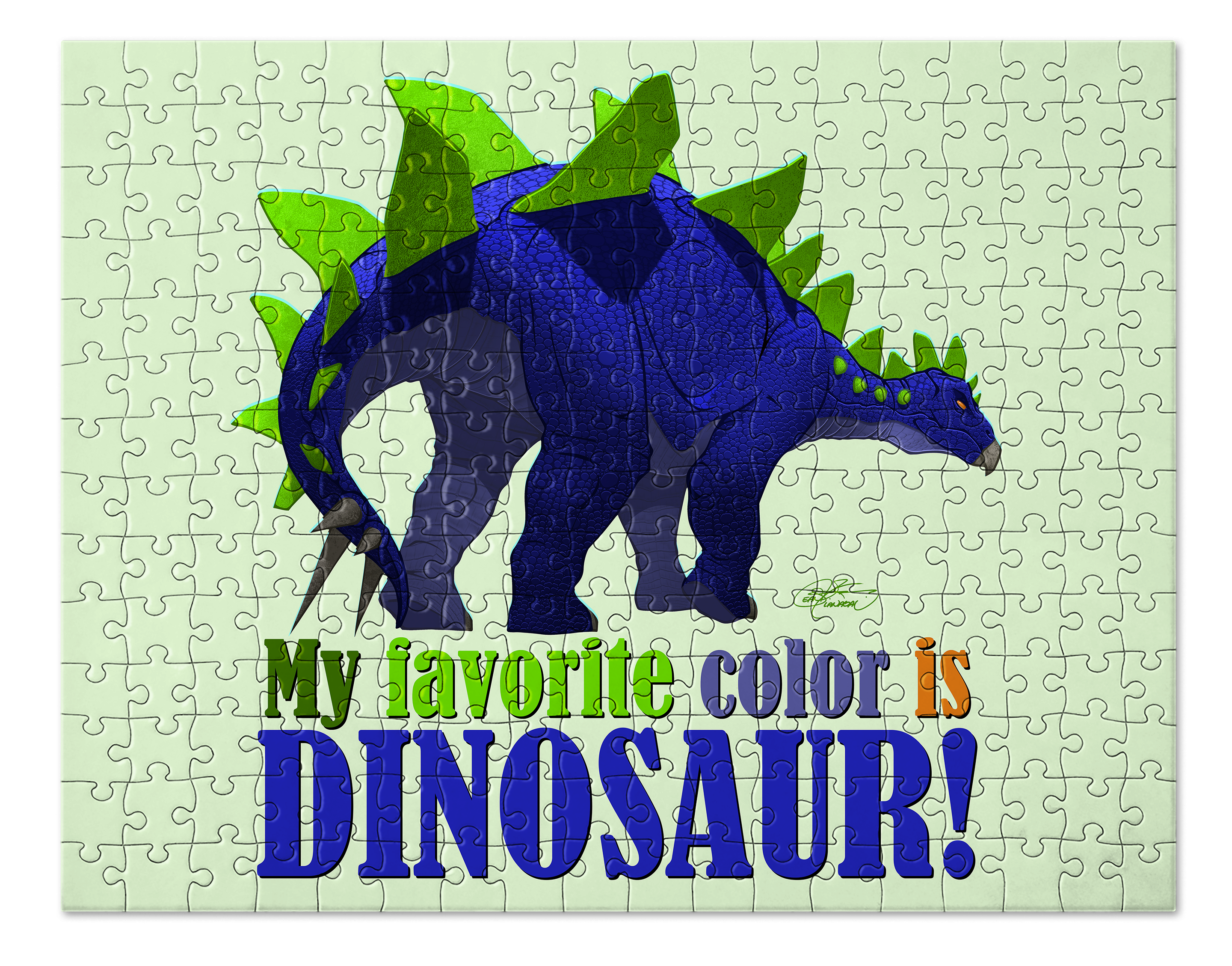 Stegosaurus Dinosaur Puzzle. Jigsaw Puzzle. Puzzles for Children and Adults. 252 Piece Puzzle.