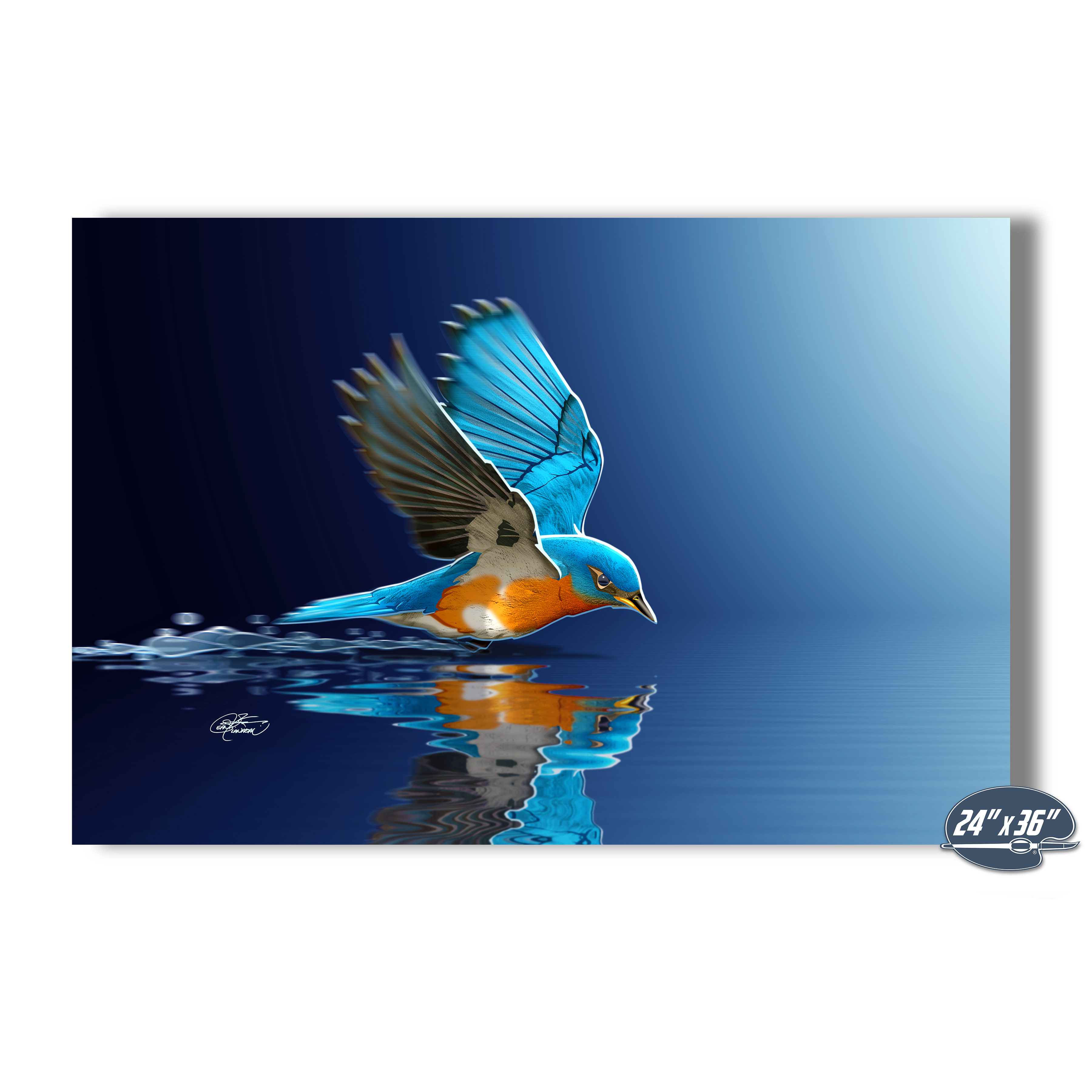 Bluebird Poster, Bluebird Wall Art, Bluebird Painting, Giclée Unframed, Home Decor, Sizes