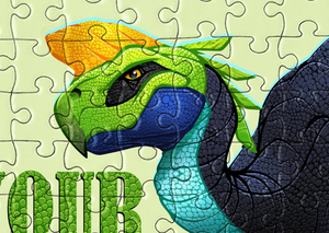 Oviraptor Dinosaur Puzzle. Jigsaw Puzzle. Puzzles for Children and Adults. 252 Piece Puzzle.