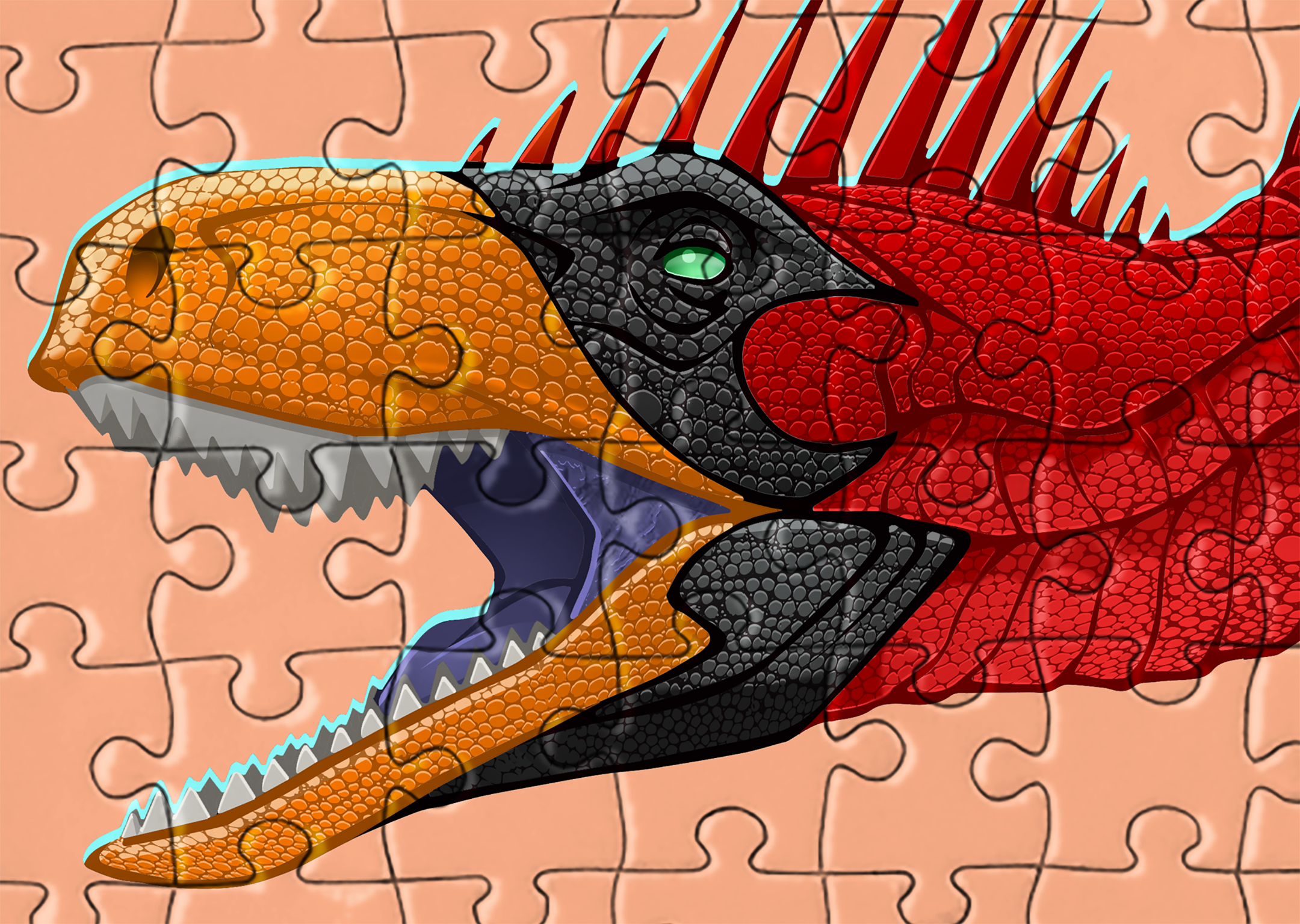 Herrerasaurus Dinosaur Puzzle. Jigsaw Puzzle. Puzzles for Children and Adults. 252 Piece Puzzle.