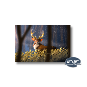Deer Painting, Deer Wall Art, Deer Poster, Unframed Giclée, Disney Bambi, Winter, Snow, Home Decor,