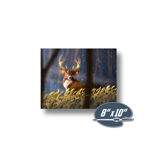 Deer Painting, Deer Wall Art, Deer Poster, Unframed Giclée, Disney Bambi, Winter, Snow, Home Decor,