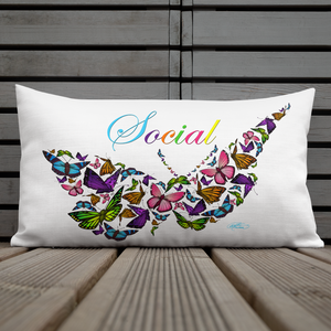 Premium Social Butterfly Pillow