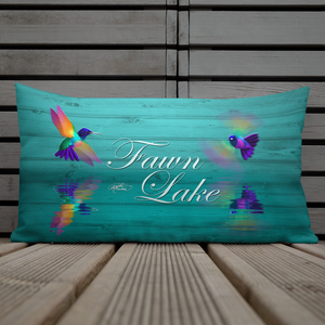 Premium Fawn Lake Hummingbirds Pillow