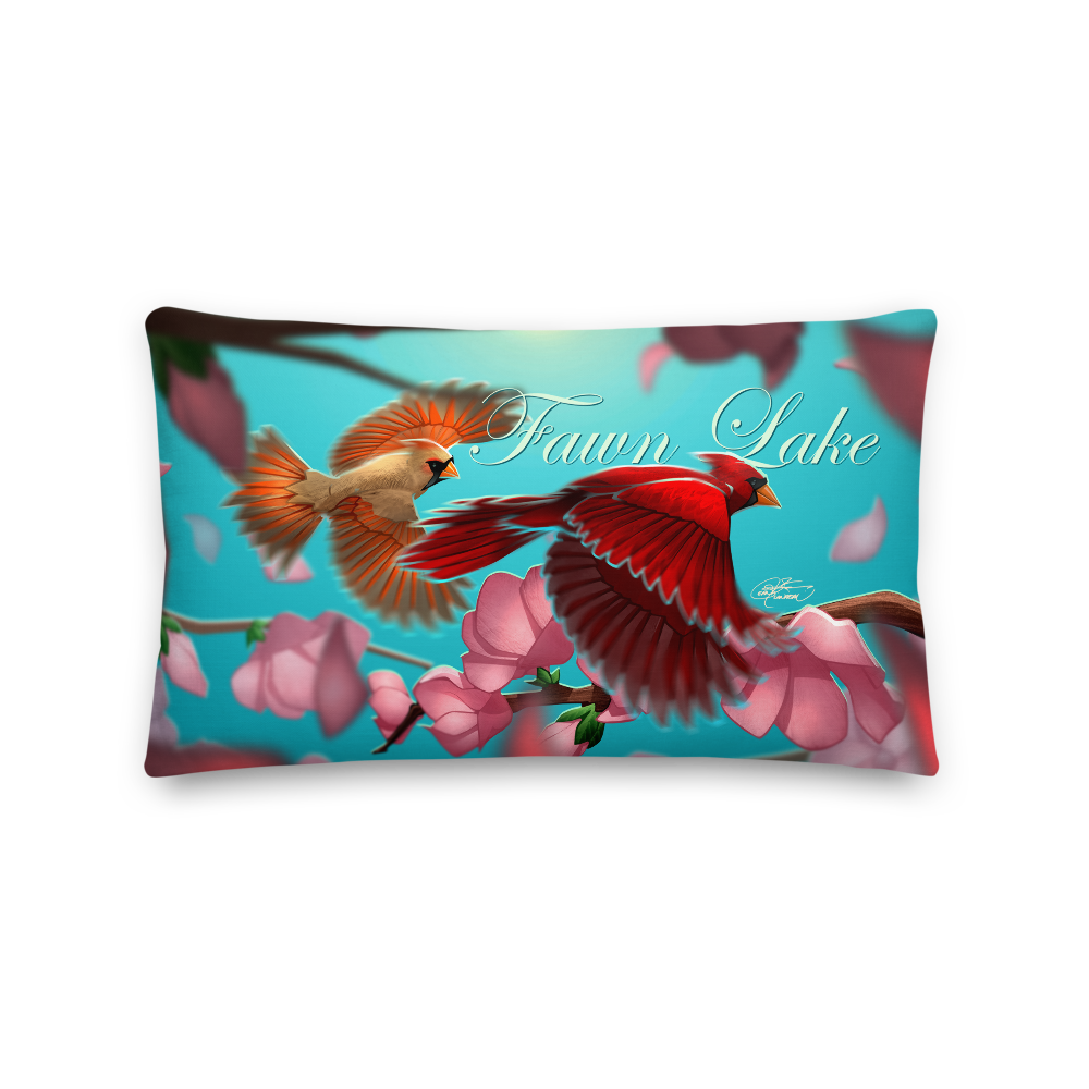 Premium Fawn Lake Cardinals Pillow