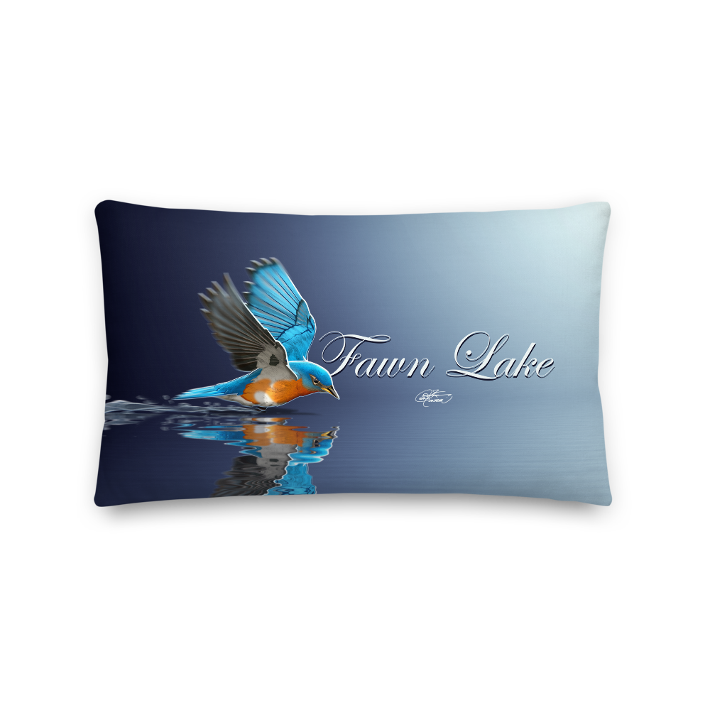 Premium Fawn Lake Bluebird Pillow