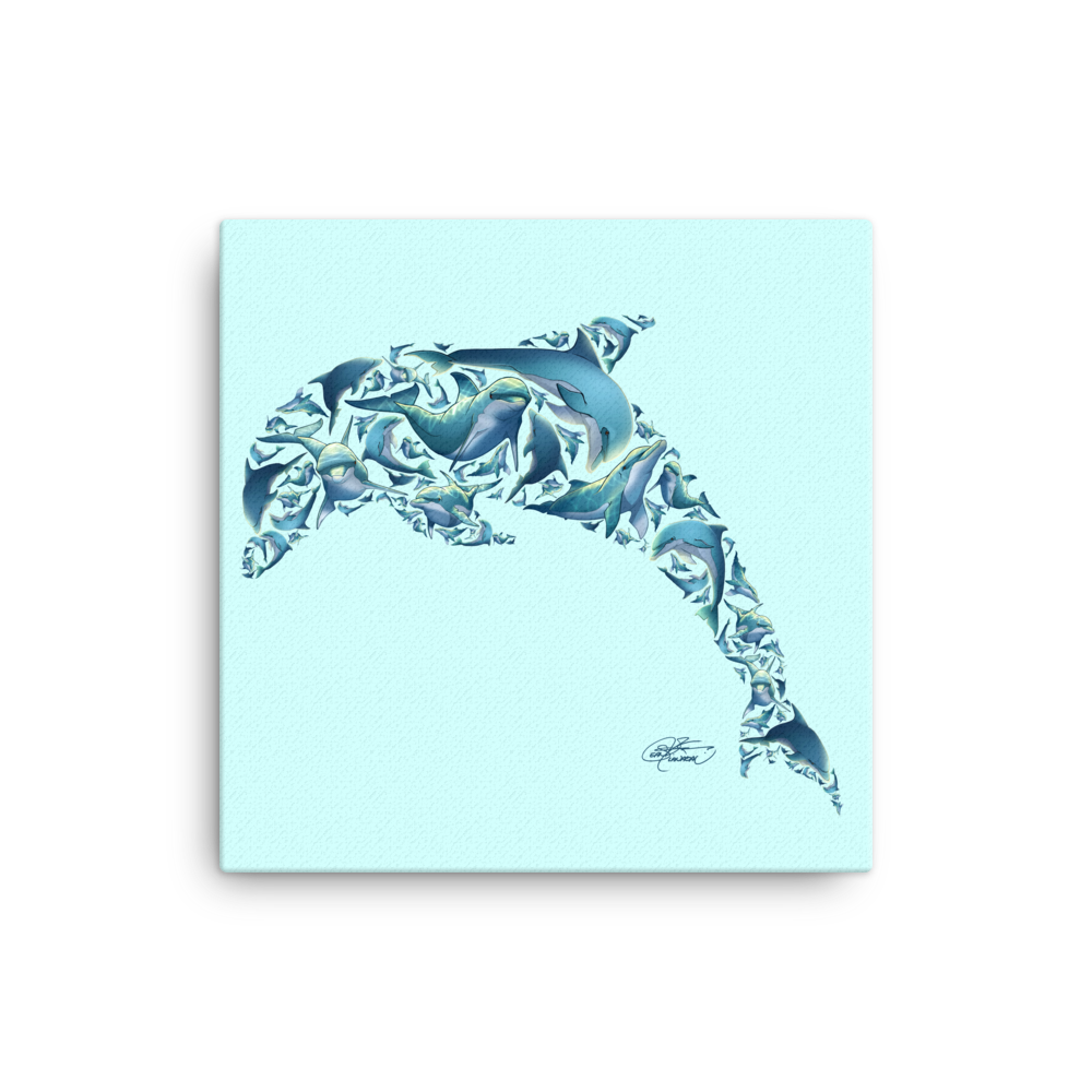 Dolphin Collage Canvas