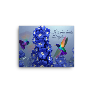 Hummingbirds & Delphiniums Canvas
