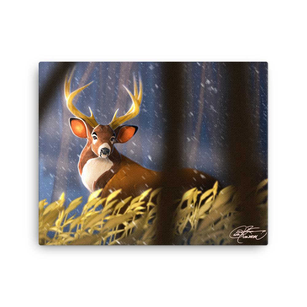 Snowy Deer Canvas