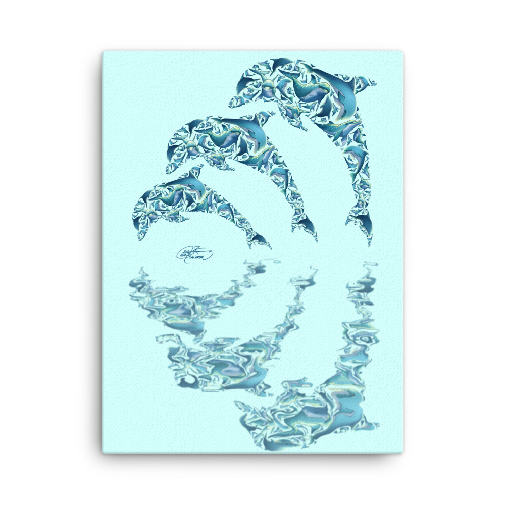 Dolphin Collage Canvas