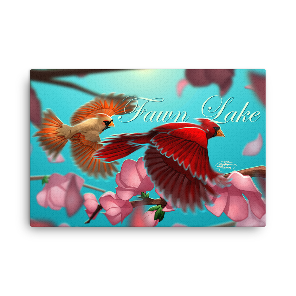 Fawn Lake Cardinals Canvas