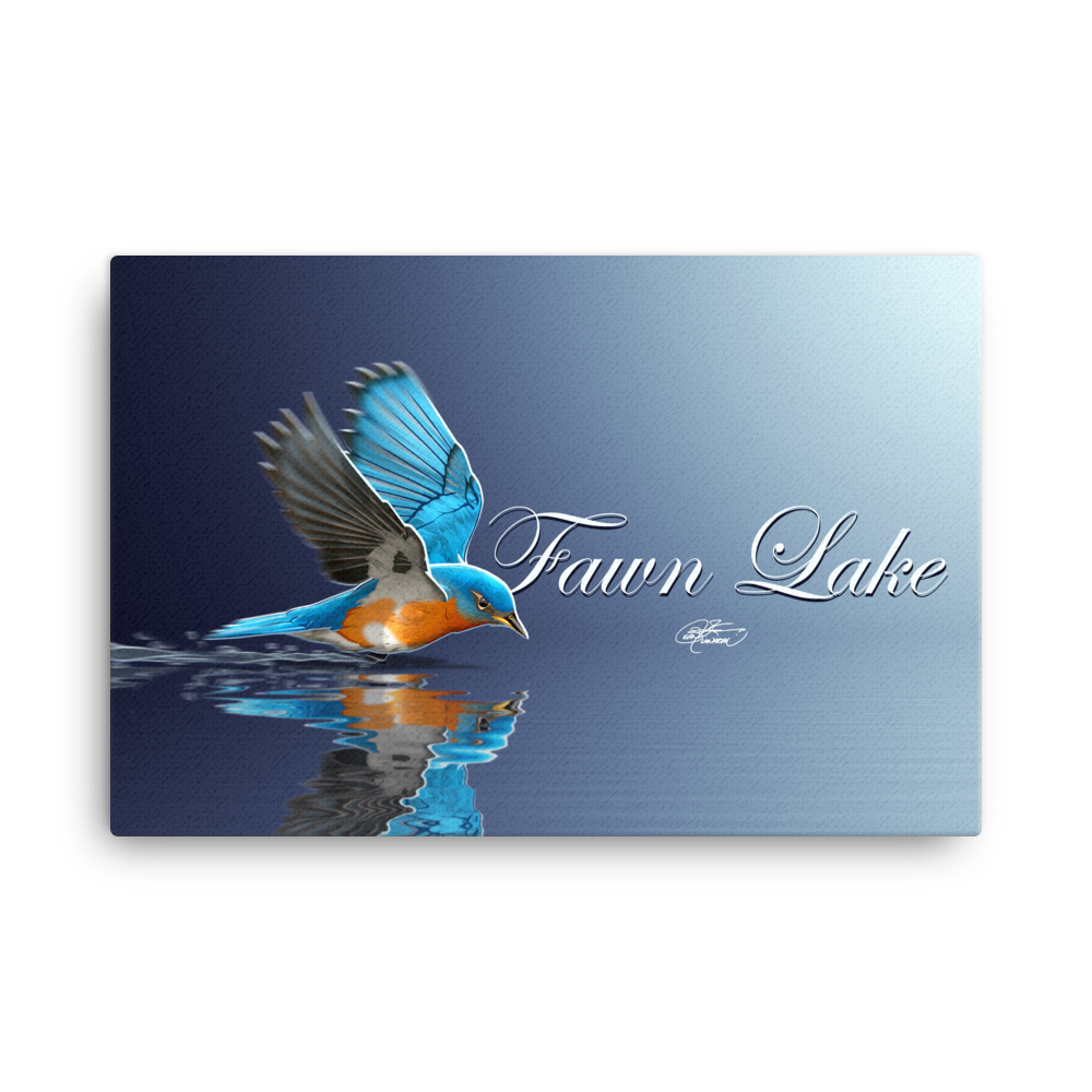Fawn Lake Bluebird Canvas