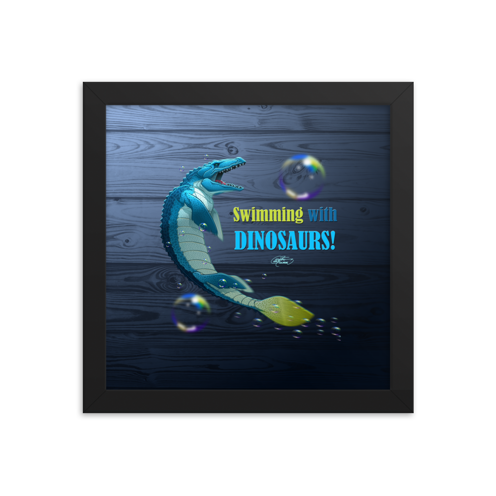 Framed Mosasaurus Poster