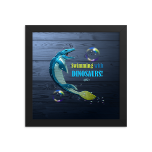Framed Mosasaurus Poster