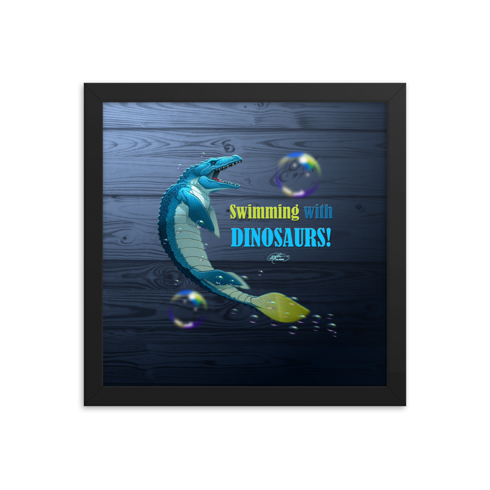 Framed Mosasaurus Poster