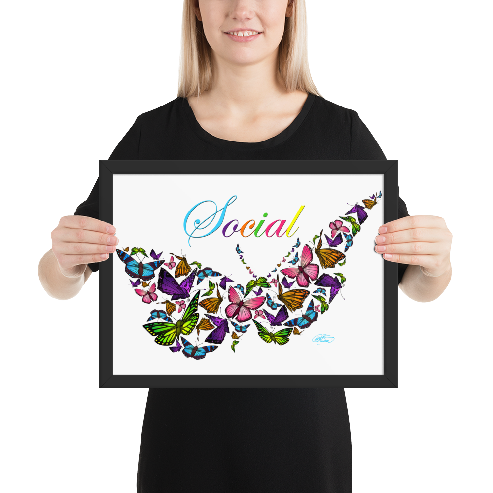 Framed Social Butterfly Poster
