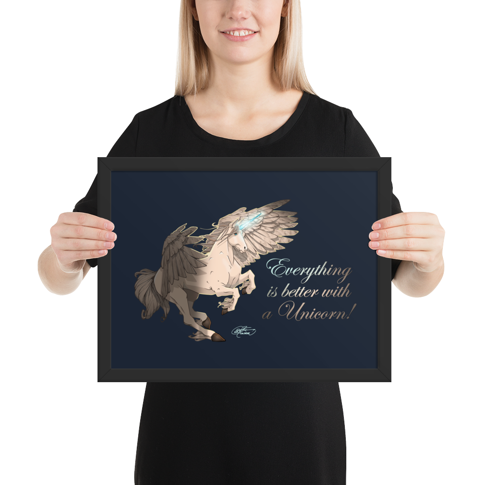 Framed Unicorn Pegasus Poster