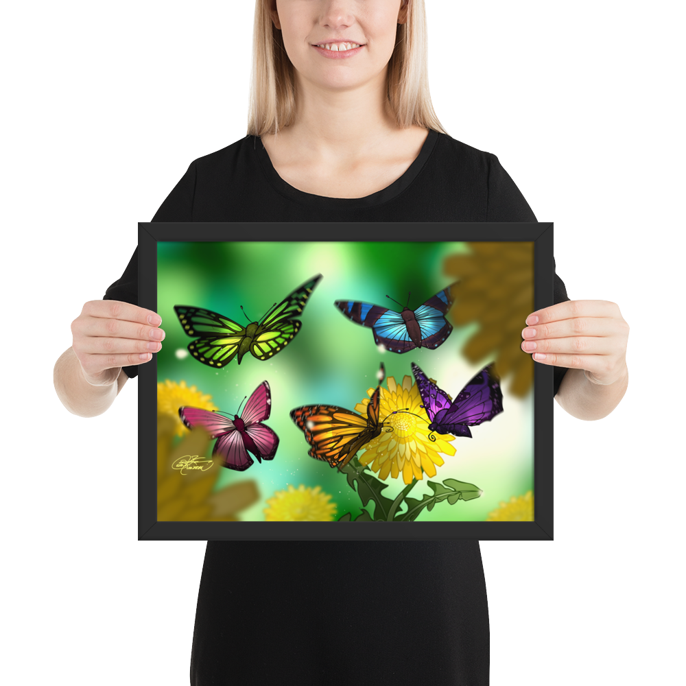 Framed Butterflies Poster
