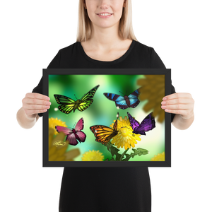 Framed Butterflies Poster