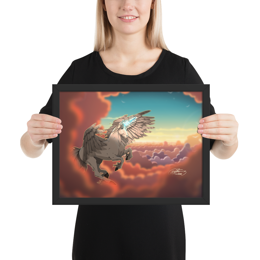 Framed Pegasus Unicorn Poster