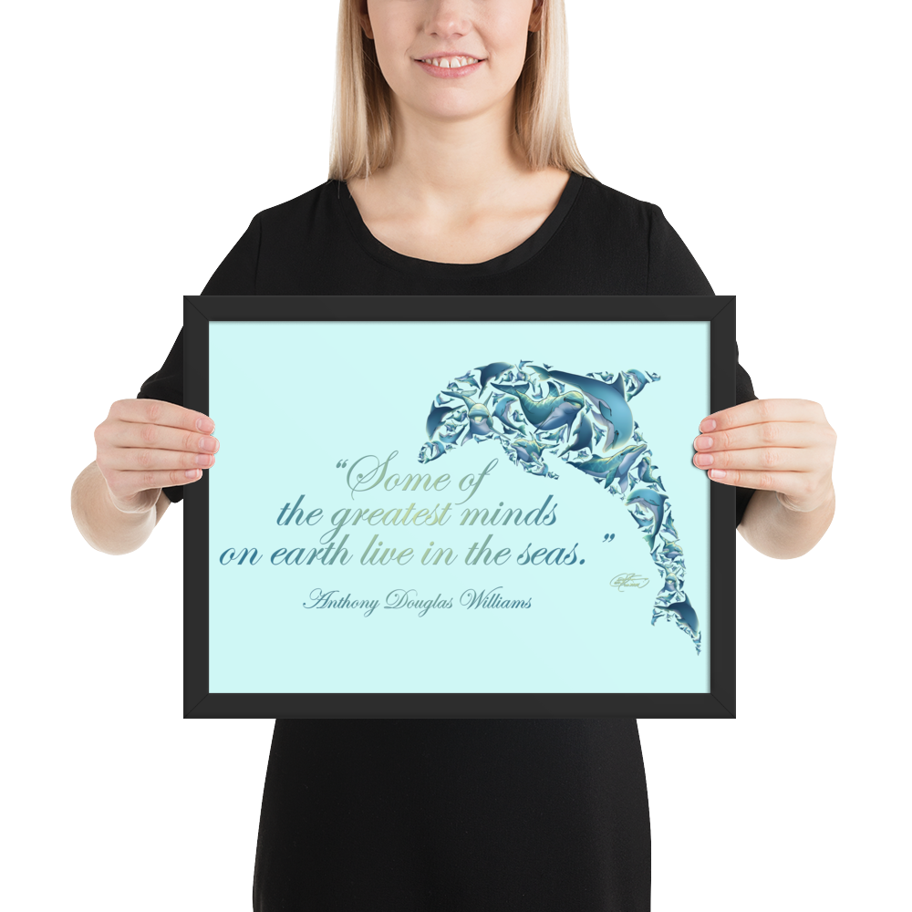 Framed Dolphin Collage Poster