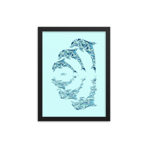 Framed Dolphin Collage Poster