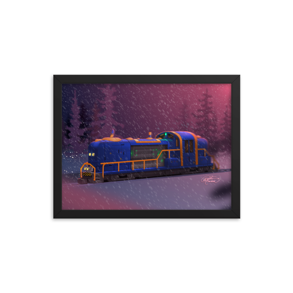 Framed Train Poster