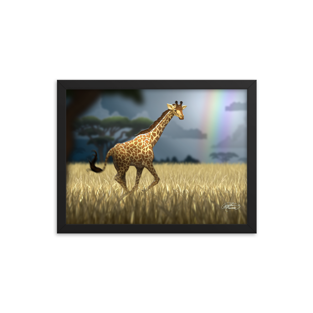 Framed Giraffe Poster