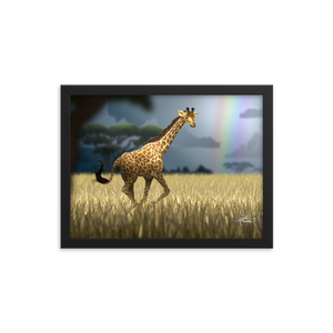 Framed Giraffe Poster
