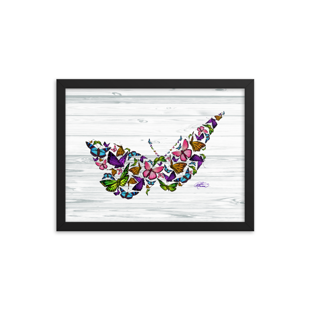 Framed Butterfly Collage Poster