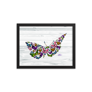 Framed Butterfly Collage Poster