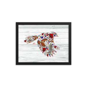 Framed Bird Collage Poster