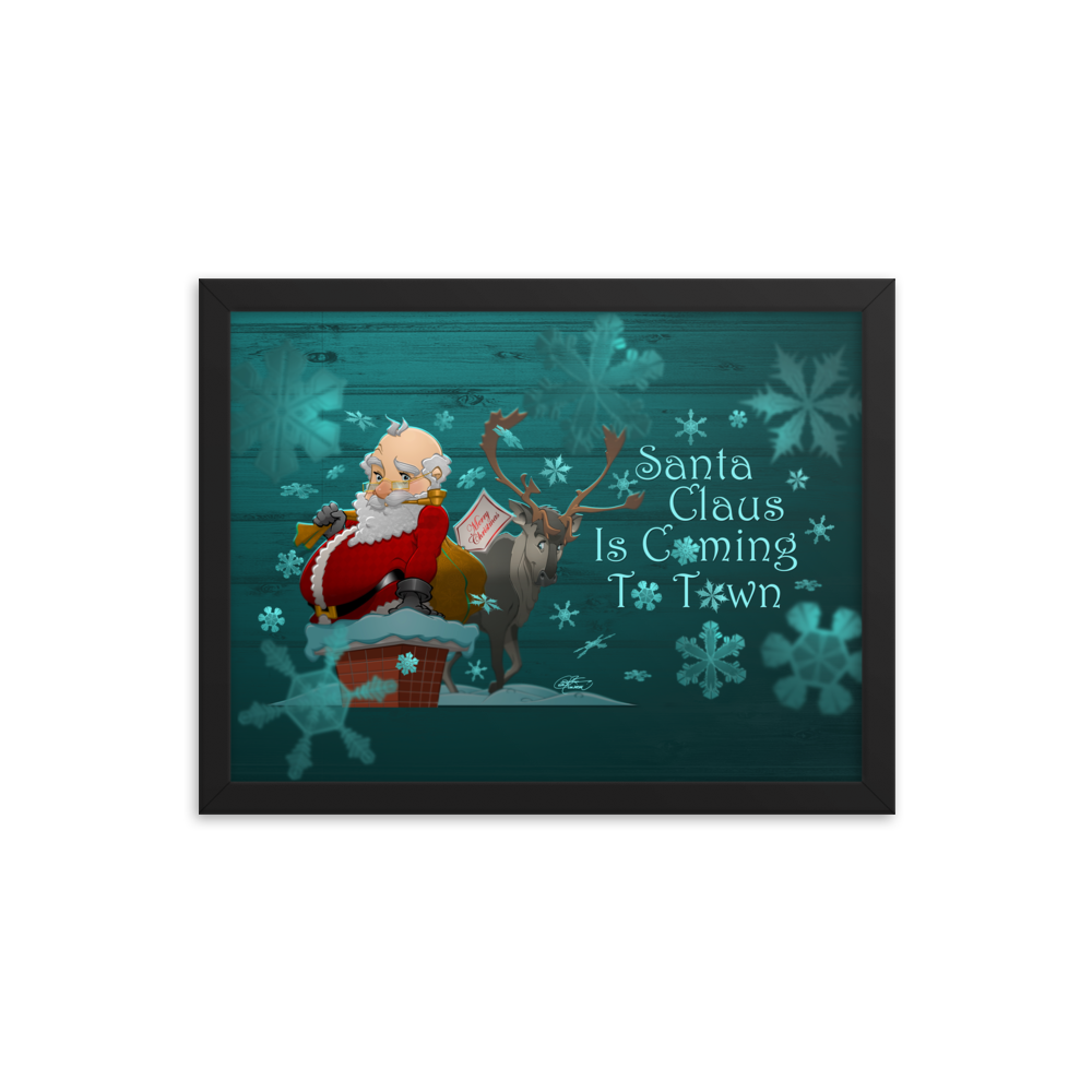 Framed Santa Christmas Poster
