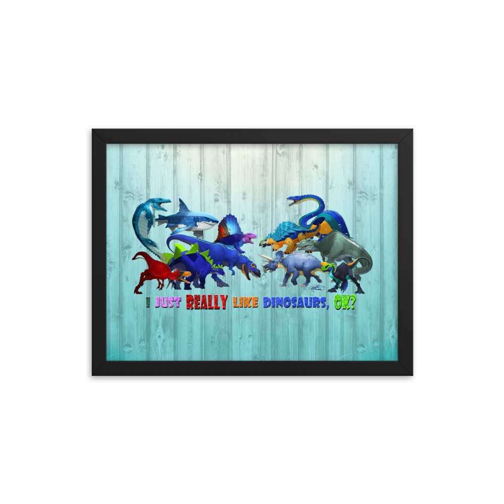 Framed Dinosaurs Poster