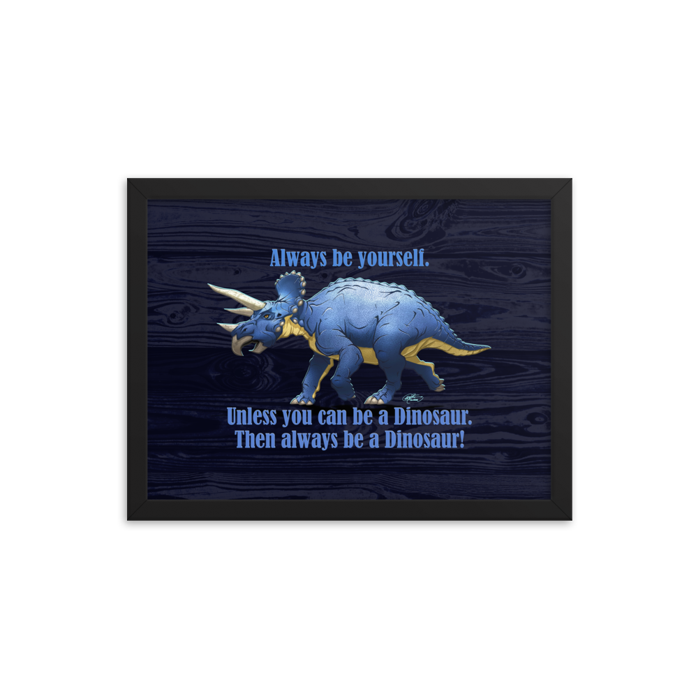 Framed Triceratops Poster