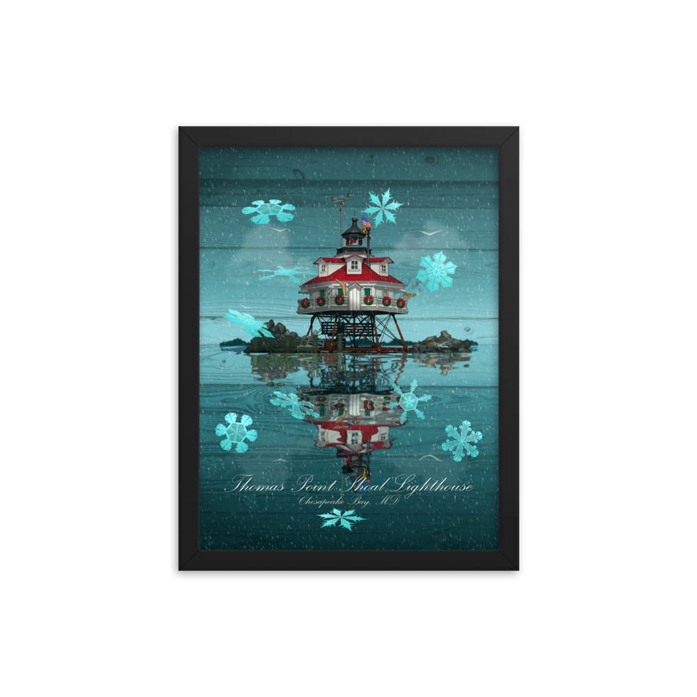 Framed Thomas Point Shoal Lighthouse Poster