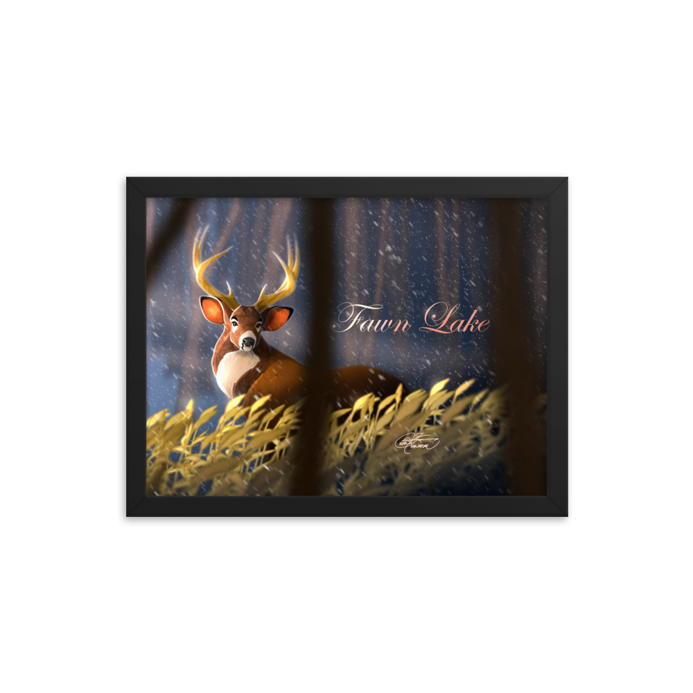 Framed Fawn Lake Poster