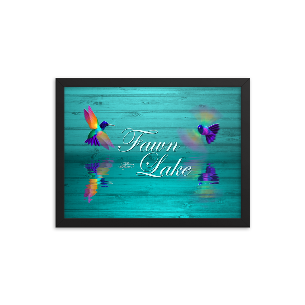 Framed Fawn Lake Hummingbirds Poster
