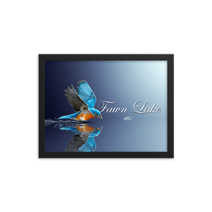 Framed Fawn Lake Bluebird Poster