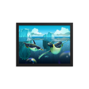 Framed Antarctic Penguins Poster