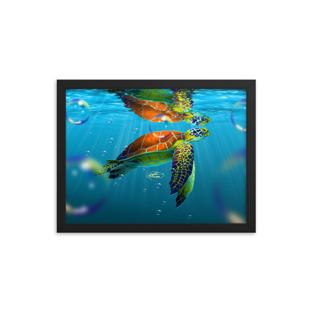 Framed Sea Turtle Poster