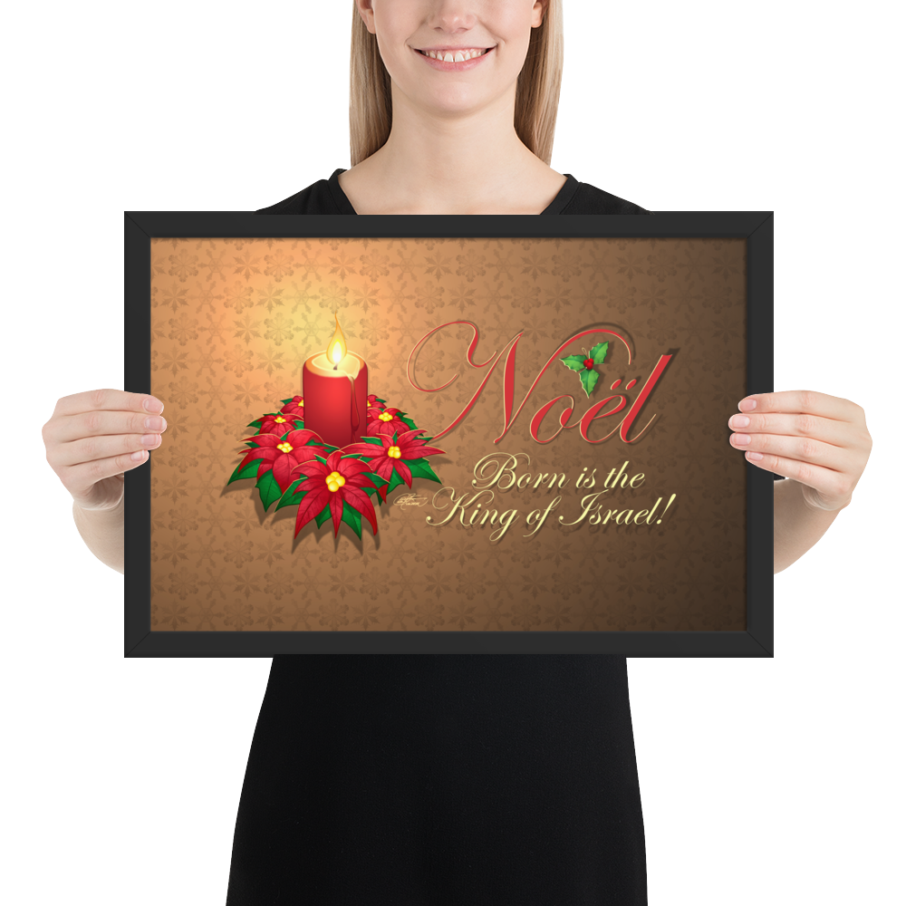 Framed Noel Poinsettia Poster