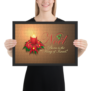 Framed Noel Poinsettia Poster