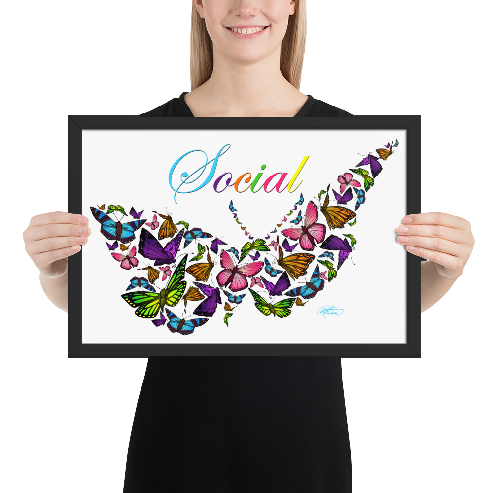 Framed Social Butterfly Poster